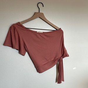 NWOT. One Shoulder Crop Top. Pink. Medium.